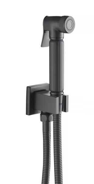 Смеситель встроенный с гигиеническим душем Timo Torne черный 4389/03SM